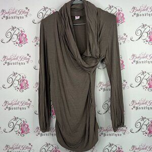 9fashion top blouse flowy Elegant Cowl Neck Long Sleeve Top